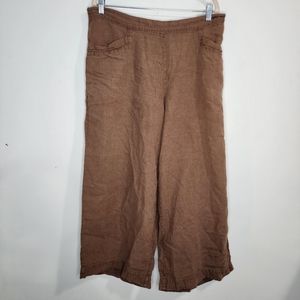 FLAX Lagenlook 100% Linen Wide Leg Women Large Breathable Casual Pull On Pants